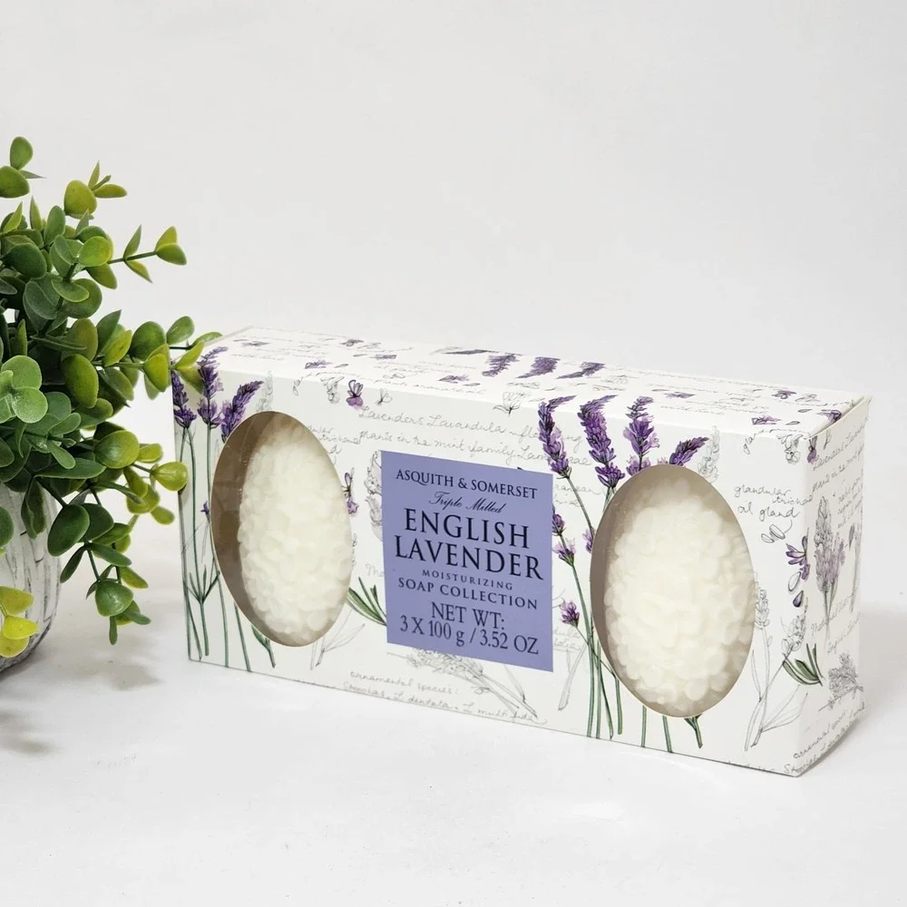 Asquith & Somerset English Lavender Soap Bar Collection Set 3 x 3.52 oz Each